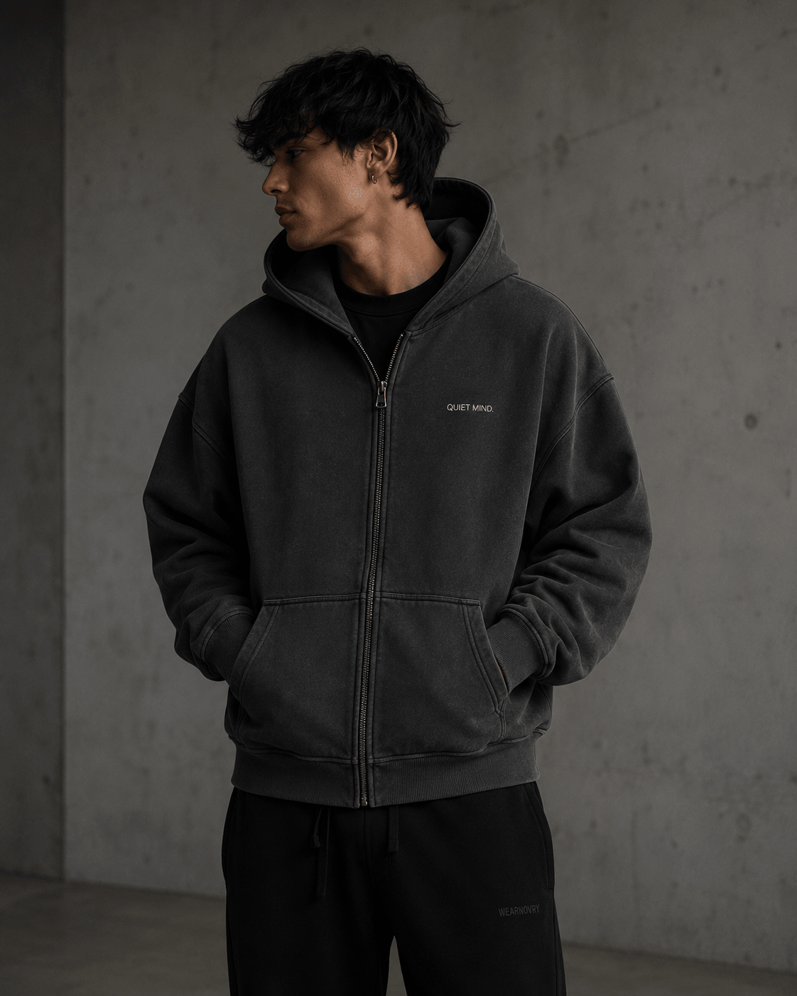 Quiet Mind Zip Hoodie - Hoodie - WearNovry