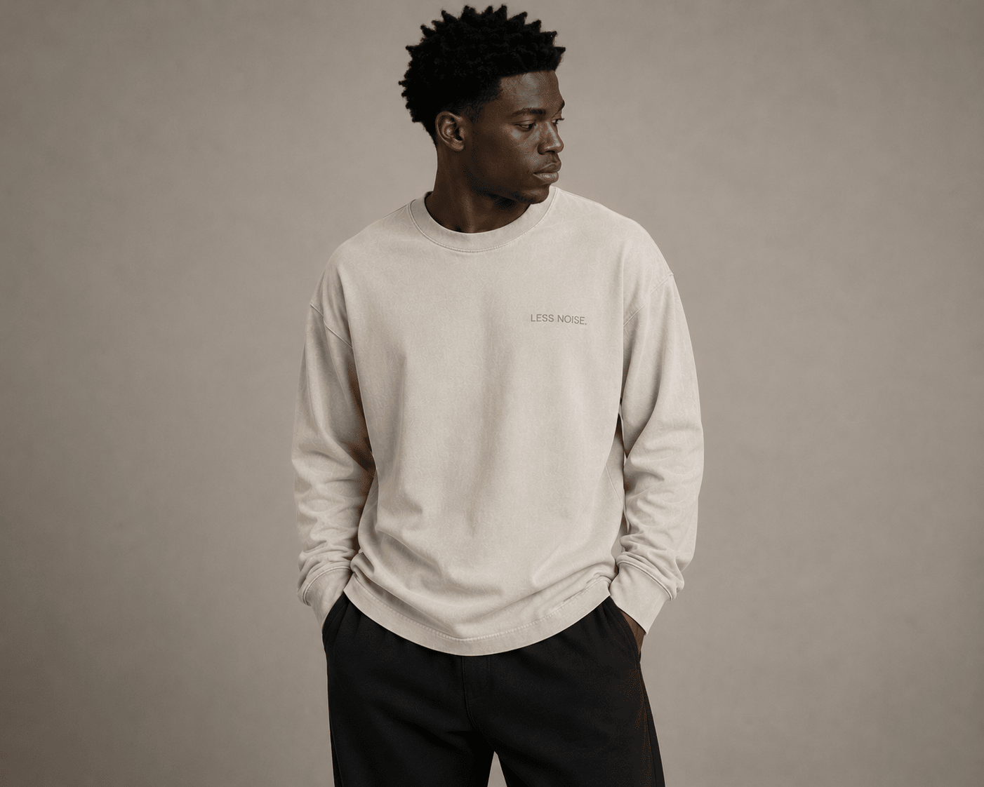 Less Noise. Heavy Faded Long Sleeve Tee - T-Shirt - WearNovry