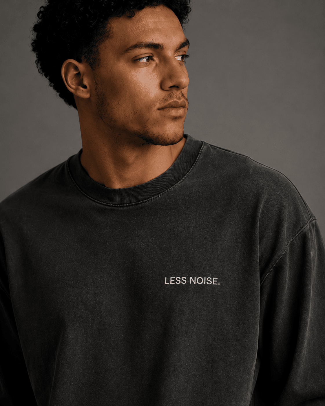 Less Noise. Heavy Faded Long Sleeve Tee - T-Shirt - WearNovry