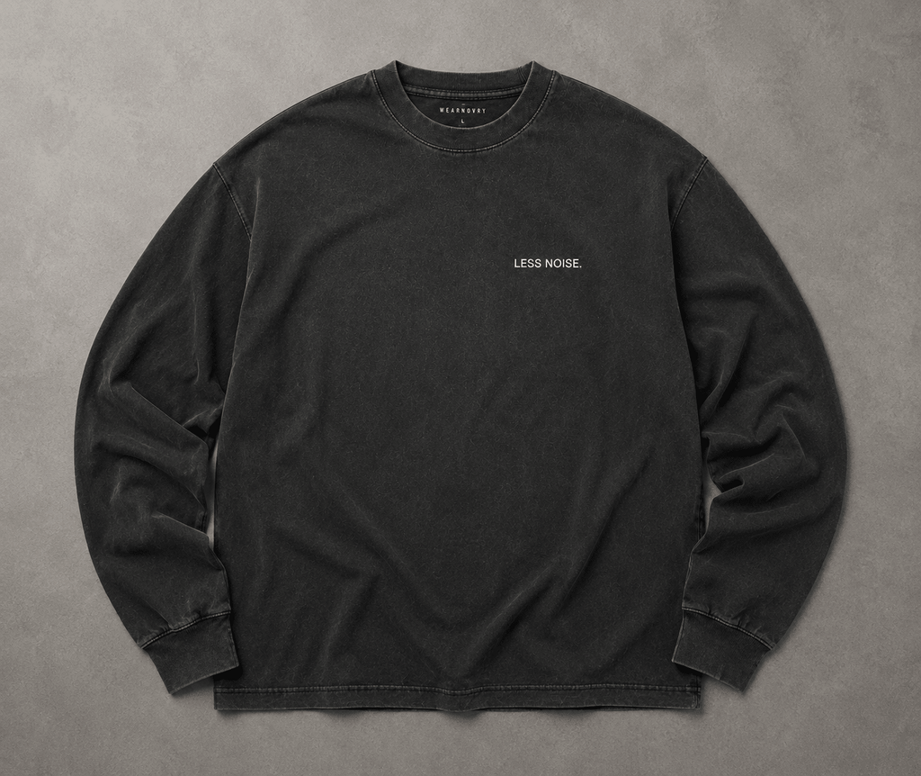 Less Noise. Heavy Faded Long Sleeve Tee - T-Shirt - WearNovry
