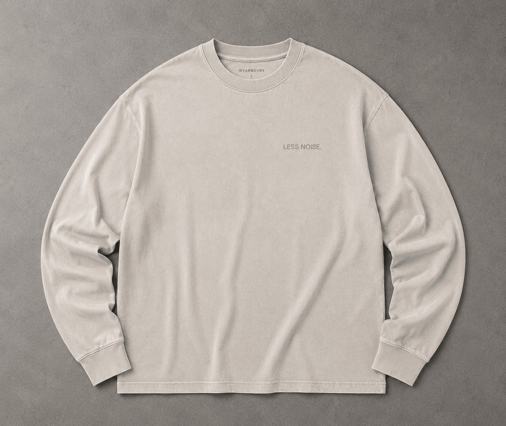 Less Noise. Heavy Faded Long Sleeve Tee - T-Shirt - WearNovry