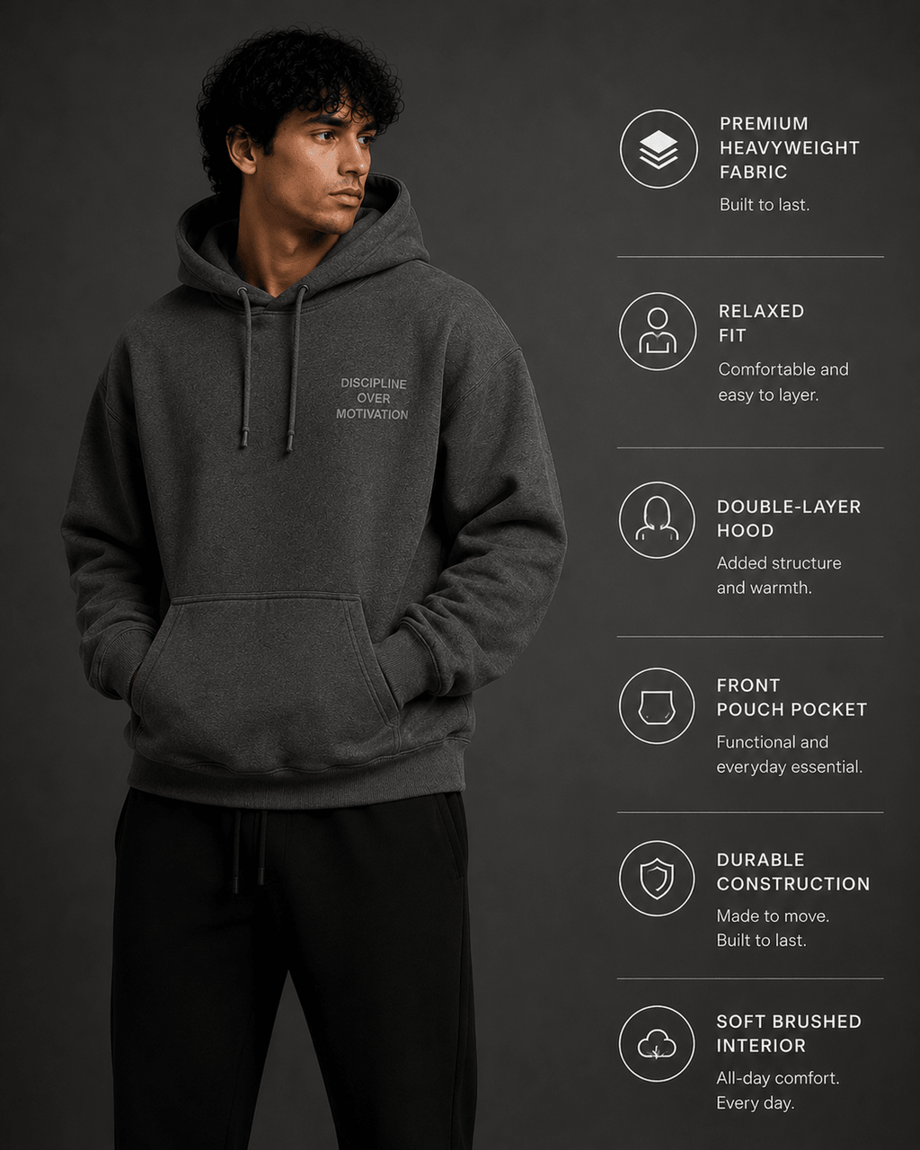 Discipline Over Motivation Hoodie - Hoodie - WearNovry