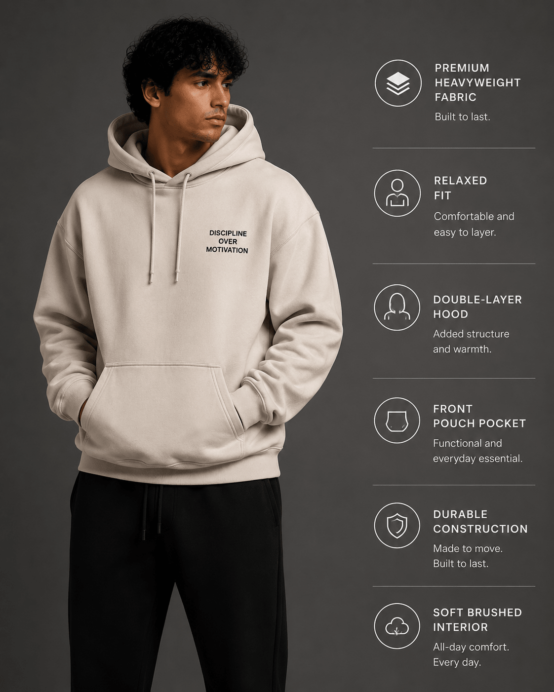 Discipline Over Motivation Hoodie - Hoodie - WearNovry
