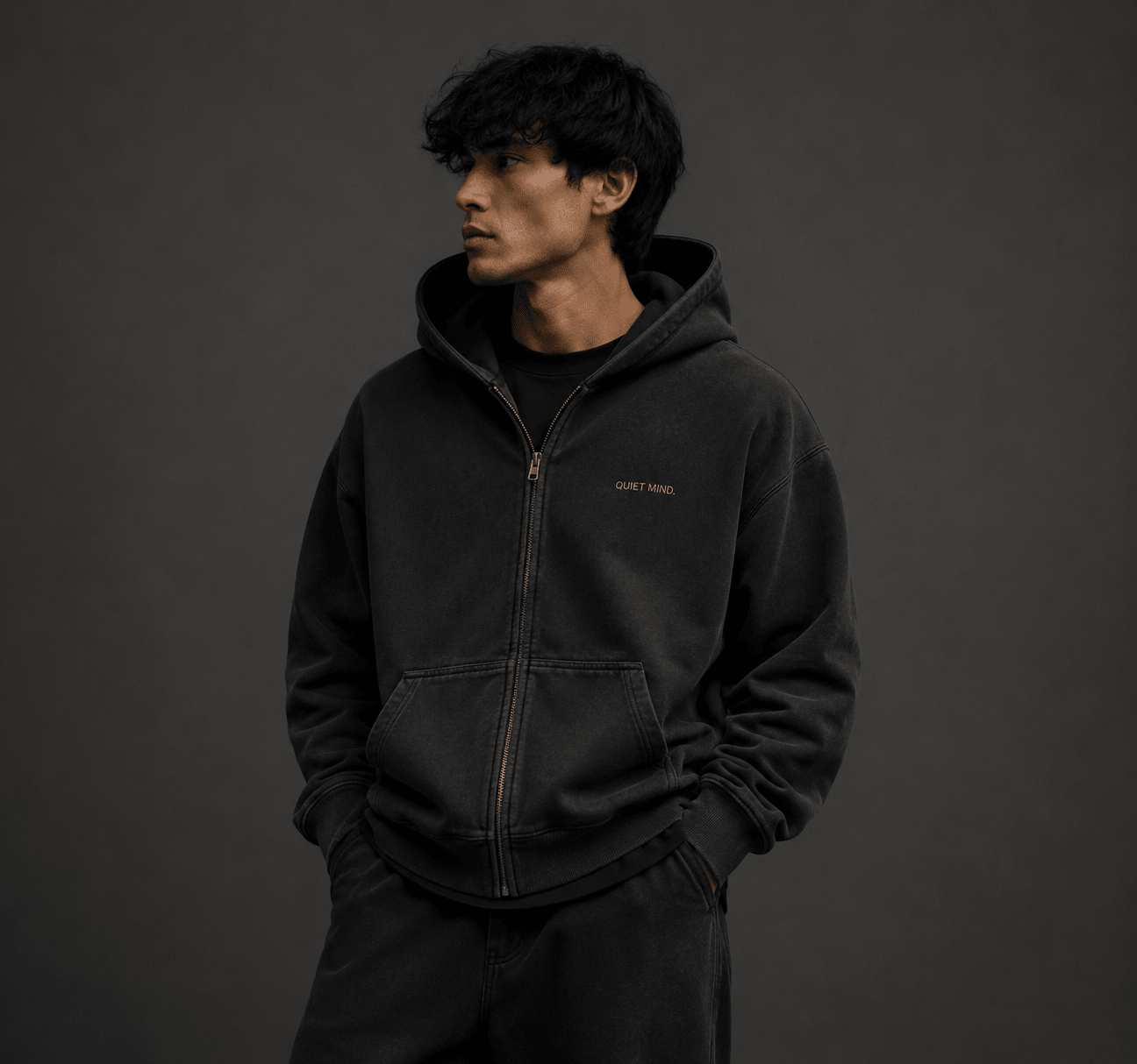 Quiet Mind Zip Hoodie - Hoodie - WearNovry