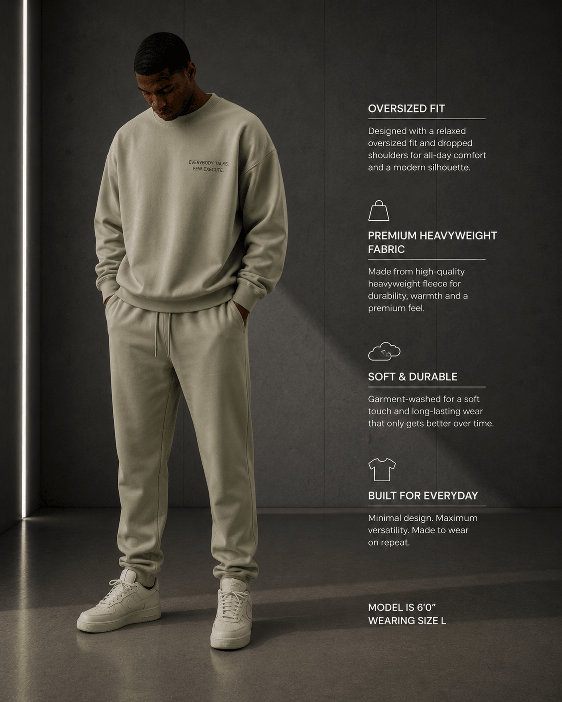 Everybody Talks. Few Execute. Heavyweight Sweatshirt - Sweatshirt - WearNovry