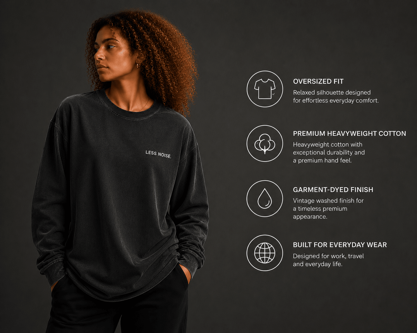 Less Noise. Long Sleeve - T-Shirt - WearNovry