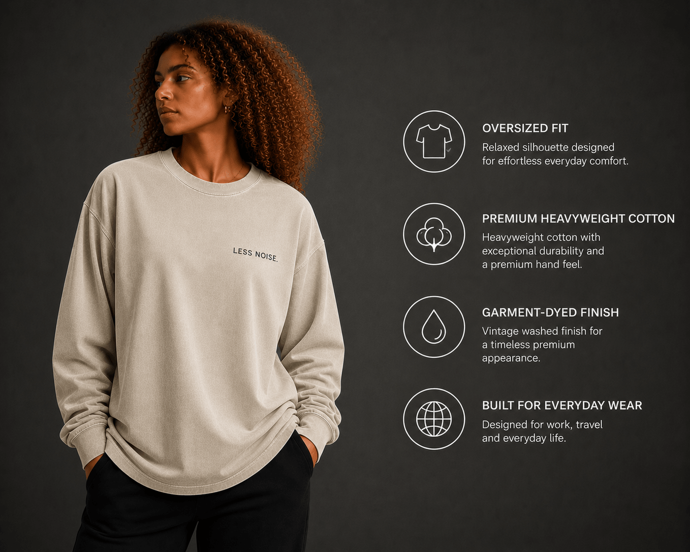 Less Noise. Long Sleeve - T-Shirt - WearNovry