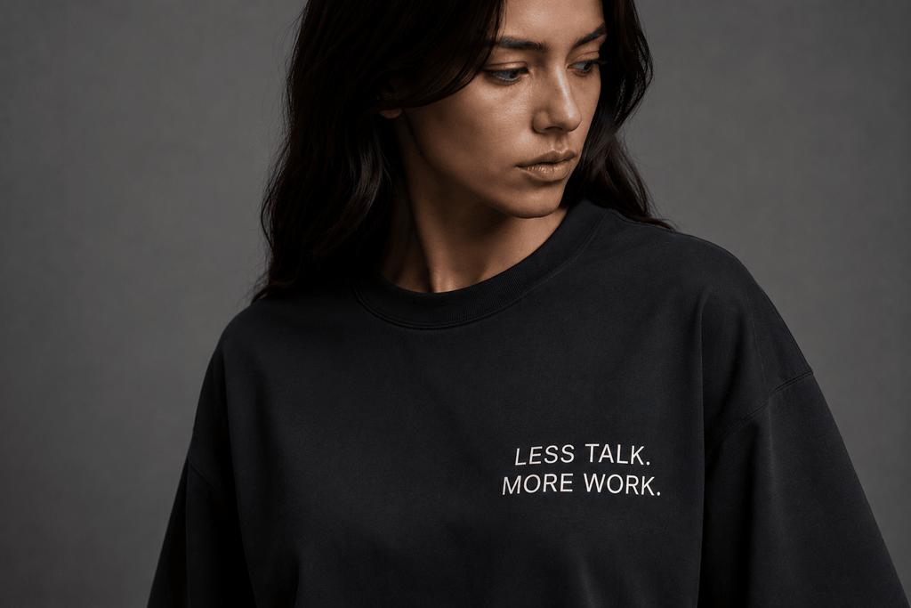Less Talk. More Work. Heavyweight Tee - T-Shirt - WearNovry
